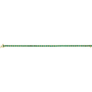 14K Yellow Lab-Grown Emerald Line 7" Bracelet