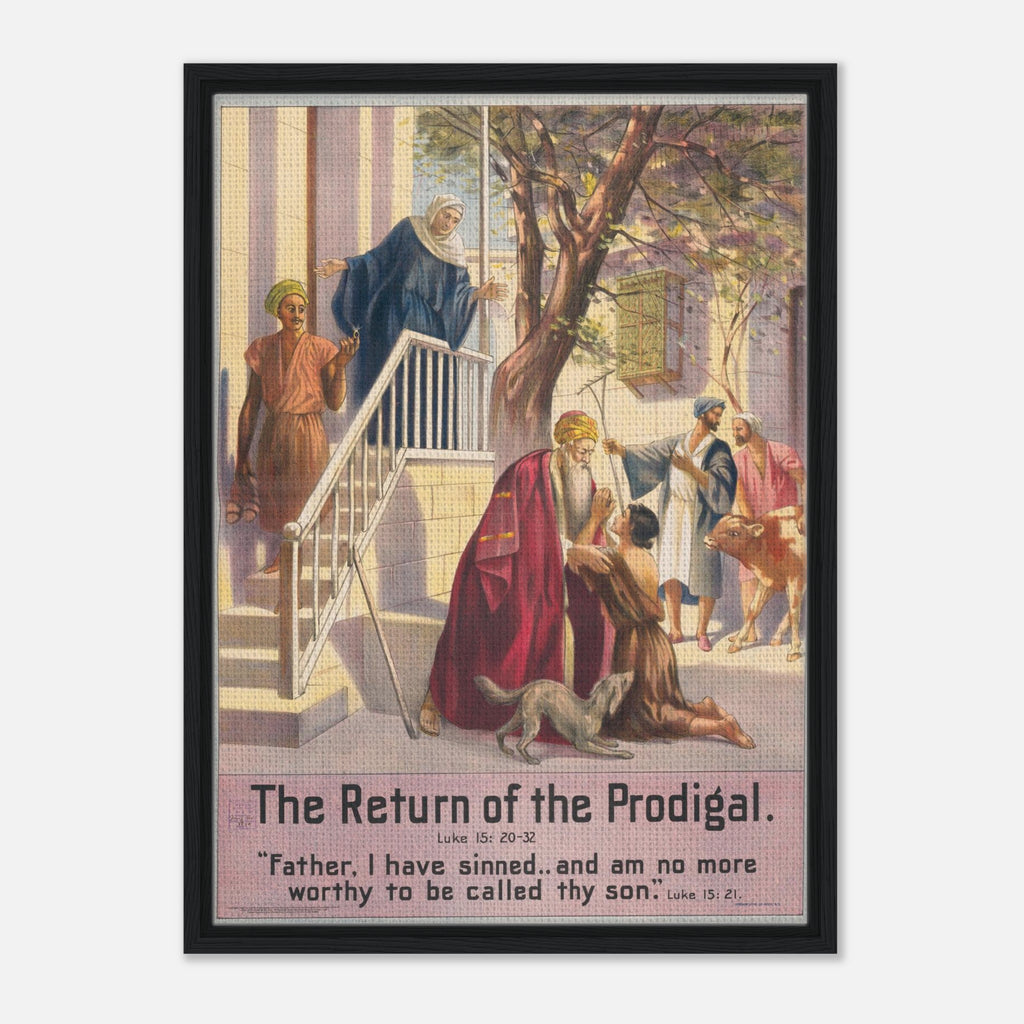 Vintage Return of the Prodigal Framed Canvas – CatholicShop.com