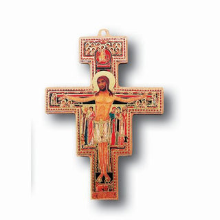10-Pack - San Damiano Crucifix Gold Stmp