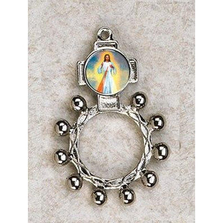 Bulk Divine Mercy -Finger Rosary. Silver Tone