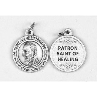 25-Pack - Healing Saints 3/4 inch Pendant with Saint Pio of Pietrelcina - Patron Saint of Pain, Suffering and Healing