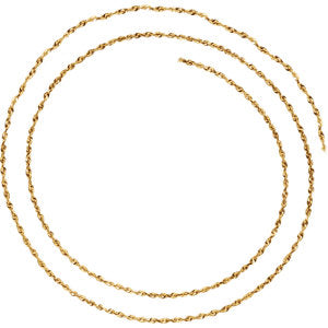 20-inch Diamond Cut Rope Chain with Lobster Clasp - 14K Yellow Gold