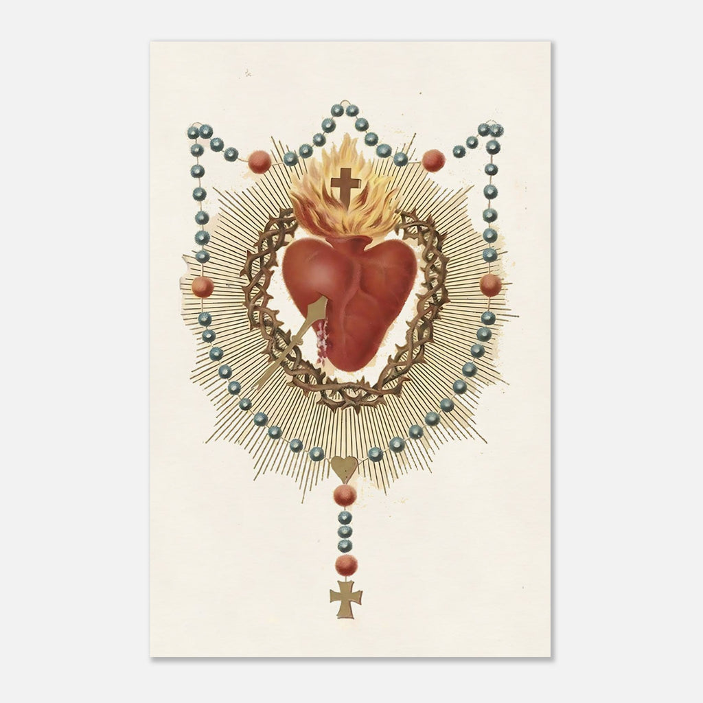 Vintage Sacred Heart with Rosary II Poster – CatholicShop.com
