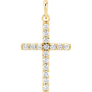 14K Gold .50 CTW Diamond Cross Pendant