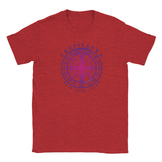 St. Benedict Medal Purple Gradient T-Shirt - view 2
