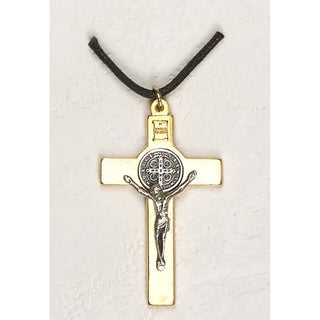 Saint Benedict Gold/Silver Tone Crucifix