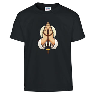 Praying Hands with Rosary Kids T-Shirt - view 5