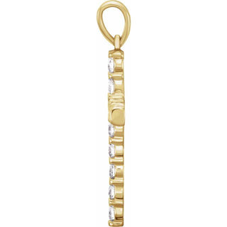 14K Yellow 3/4 CTW Natural Diamond Cross Pendant   