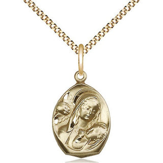 14kt Gold Filled Madonna & Child Medal Religious Jewelry