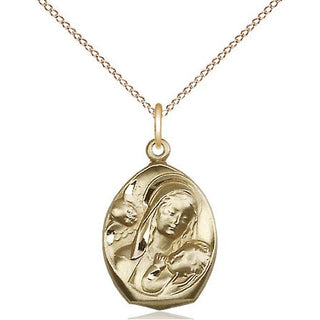 14kt Gold Filled Madonna & Child Medal Religious Jewelry