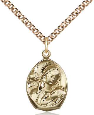 14kt Gold Filled Madonna & Child Medal Religious Jewelry