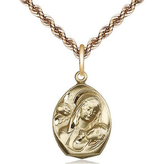 14kt Gold Filled Madonna & Child Medal Religious Jewelry