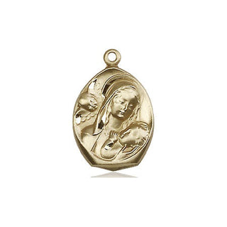 14kt Gold Madonna & Child Medal