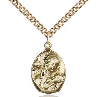 14kt Gold Madonna & Child Medal