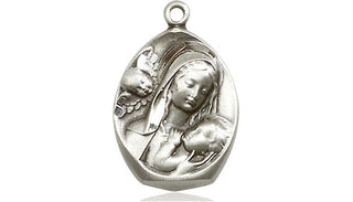 Sterling Silver Madonna & Child Medal