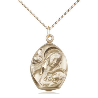14kt Gold Filled Madonna & Child Medal Catholic Jewelry