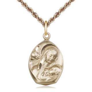14kt Gold Filled Madonna & Child Medal Catholic Jewelry