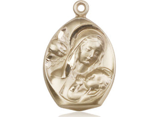 14kt Gold Madonna & Child Medal