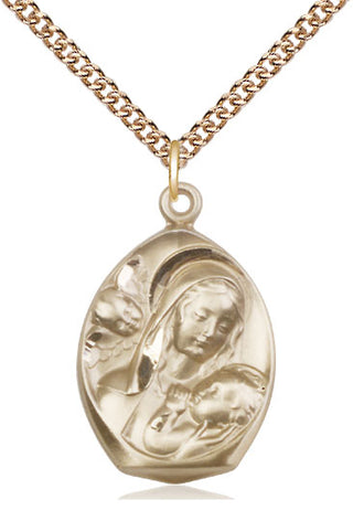 14kt Gold Madonna & Child Medal