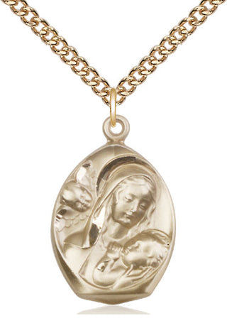 14kt Gold Madonna & Child Medal
