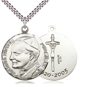 Sterling Silver Saint John Paul II Medal Catholic Jewelry