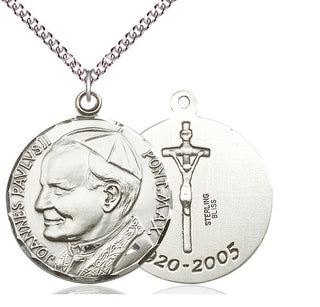 Sterling Silver Saint John Paul II Medal Catholic Jewelry
