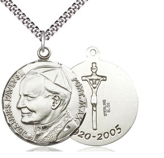 Sterling Silver Saint John Paul II Medal Catholic Jewelry