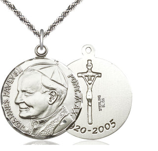 Sterling Silver Saint John Paul II Medal Catholic Jewelry