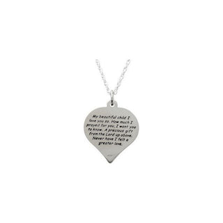 14K White Heart 18" Necklace