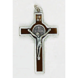 2-1/2-inch St. Benedict Cross - Brown Enamel