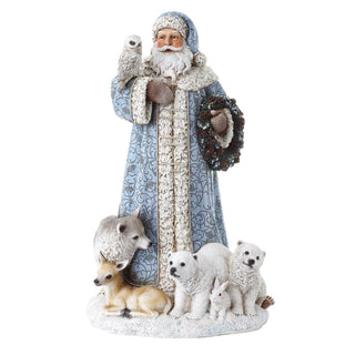 16-Inch Blue Santa With Owl & Animals Joseph's Studio