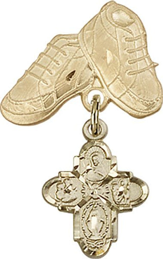 14kt Gold Filled Baby Boots 4-Way Baby Badge