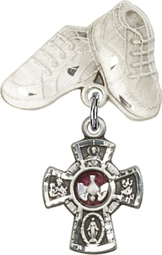 Sterling Silver Baby Boots 5-Way Baby Badge