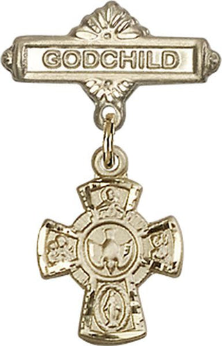 14kt Gold Filled Godchild 5-Way Baby Badge