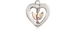 Two-Tone GF/SS Holy Spirit Medal Religious and Catholic Jewelry