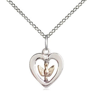 Two-Tone GF/SS Holy Spirit Medal Religious and Catholic Jewelry