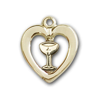 14K Gold Heart / Chalice Pendant