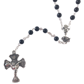 Deluxe Black First Communion Rosary