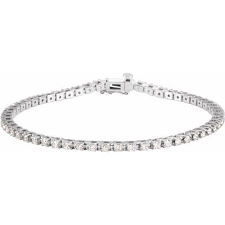 18K White 2 1/4 CTW Natural Diamond Line 7 1/4" Bracelet