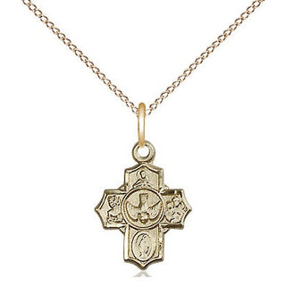 14kt Gold Filled 5-Way Medal Religious and Catholic Jewelry
