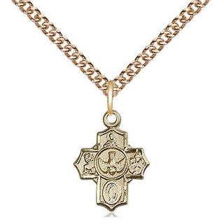 14kt Gold Filled 5-Way Medal Religious and Catholic Jewelry