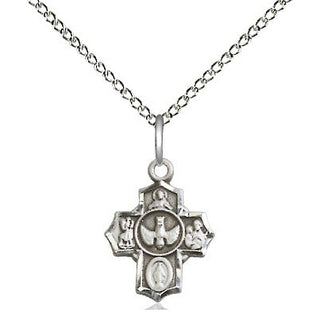 Sterling Silver 5-Way Medal Religious and Catholic Jewelry
