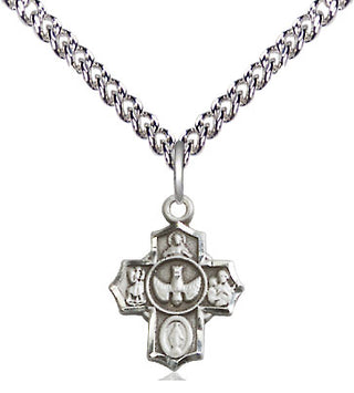 Sterling Silver 5-Way Medal Religious and Catholic Jewelry