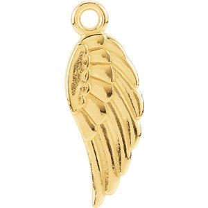 14K Gold Angel Wing Charm