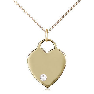 14kt Gold Filled Heart Charm Crystal Swarovski | 18-inch Chain | Engravable