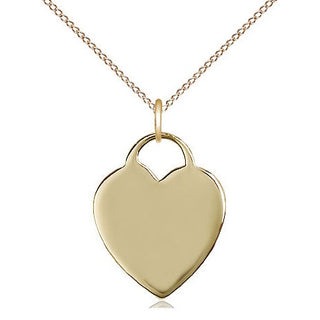 14kt Gold Filled Heart Medal Religious Jewelry Engraved Catholic Saint Jewelry