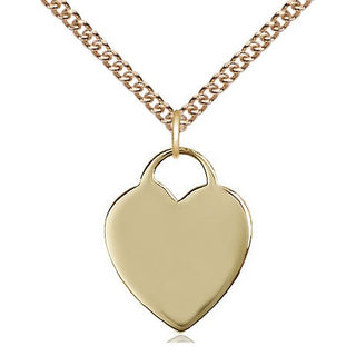 14kt Gold Filled Heart Medal Religious Jewelry Engraved Catholic Saint Jewelry