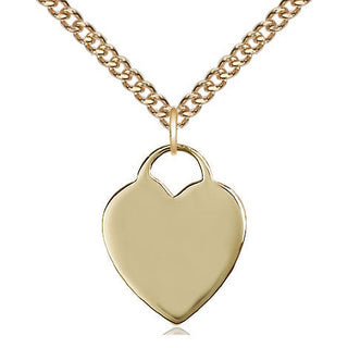 14kt Gold Filled Heart Medal Religious Jewelry Engraved Catholic Saint Jewelry