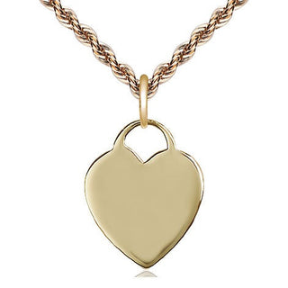 14kt Gold Filled Heart Medal Religious Jewelry Engraved Catholic Saint Jewelry