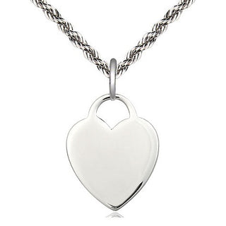 Sterling Silver Heart Medal Religious Jewelry Engraved Catholic Saint Jewelry